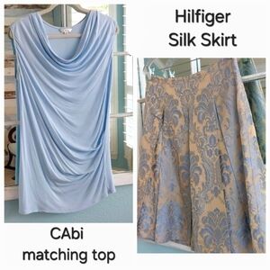 Hilfiger Skirt CAbi Drape Top 2PC Size 6 Set